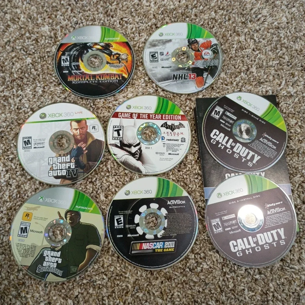 Microsoft Xbox 360 S 60GB Matte Black 1 Camouflage OEM Controller Plus 13 Games